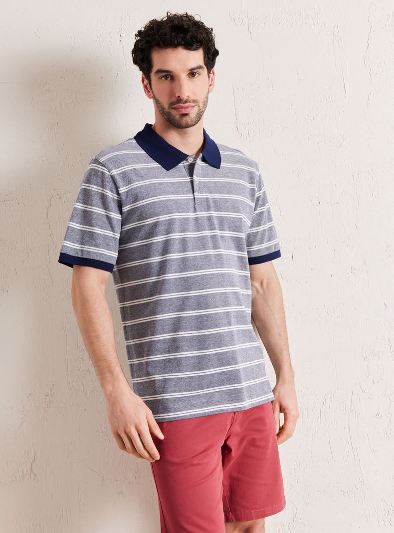 Polera Piqué Bloques Doble Hilo-0