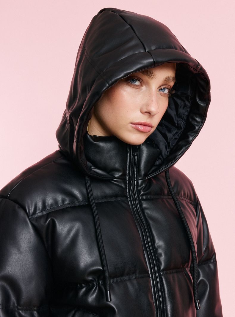 Parka Puffa Efecto Piel-3