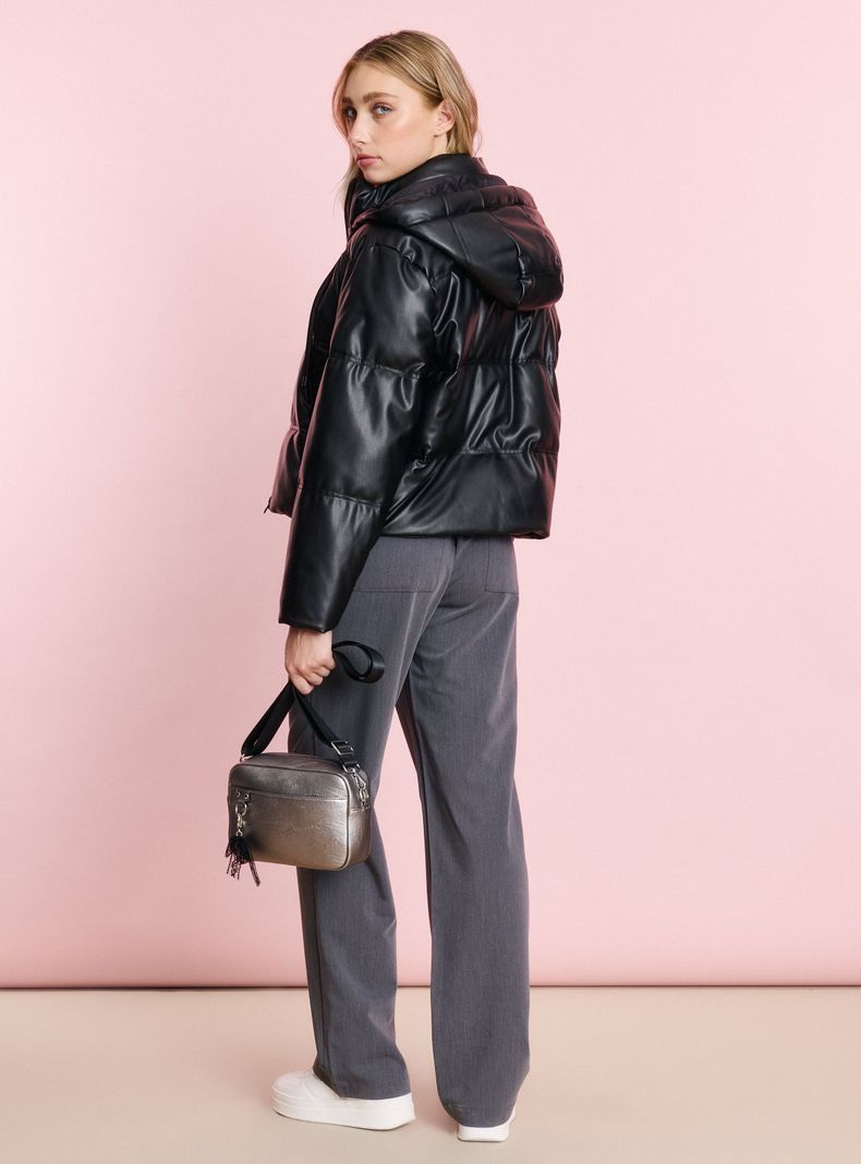 Parka Puffa Efecto Piel-5
