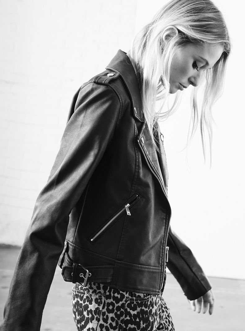 Chaqueta Biker Efecto Cuero-3