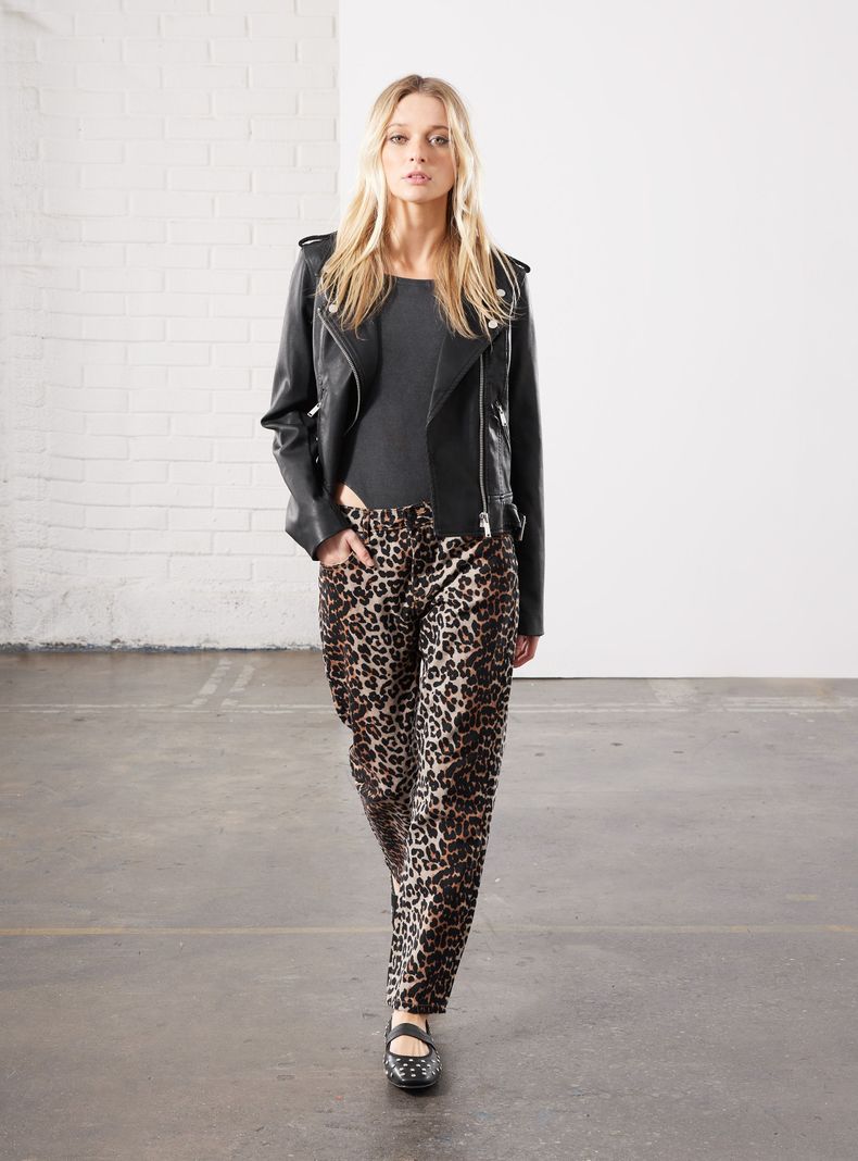 Chaqueta Biker Efecto Cuero-4