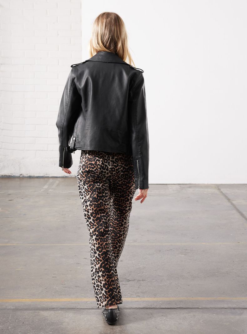 Chaqueta Biker Efecto Cuero-5