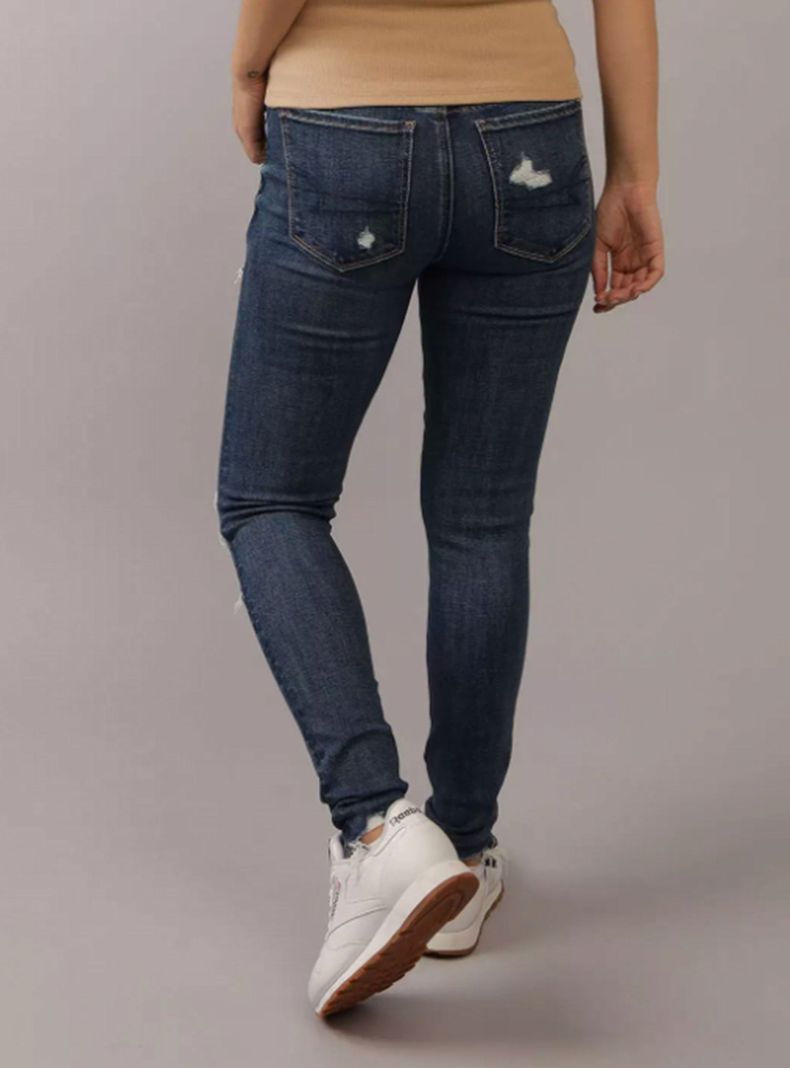 Jeans Ae Next Level Jegging Curvy Tiro Alto con Rasgados-1