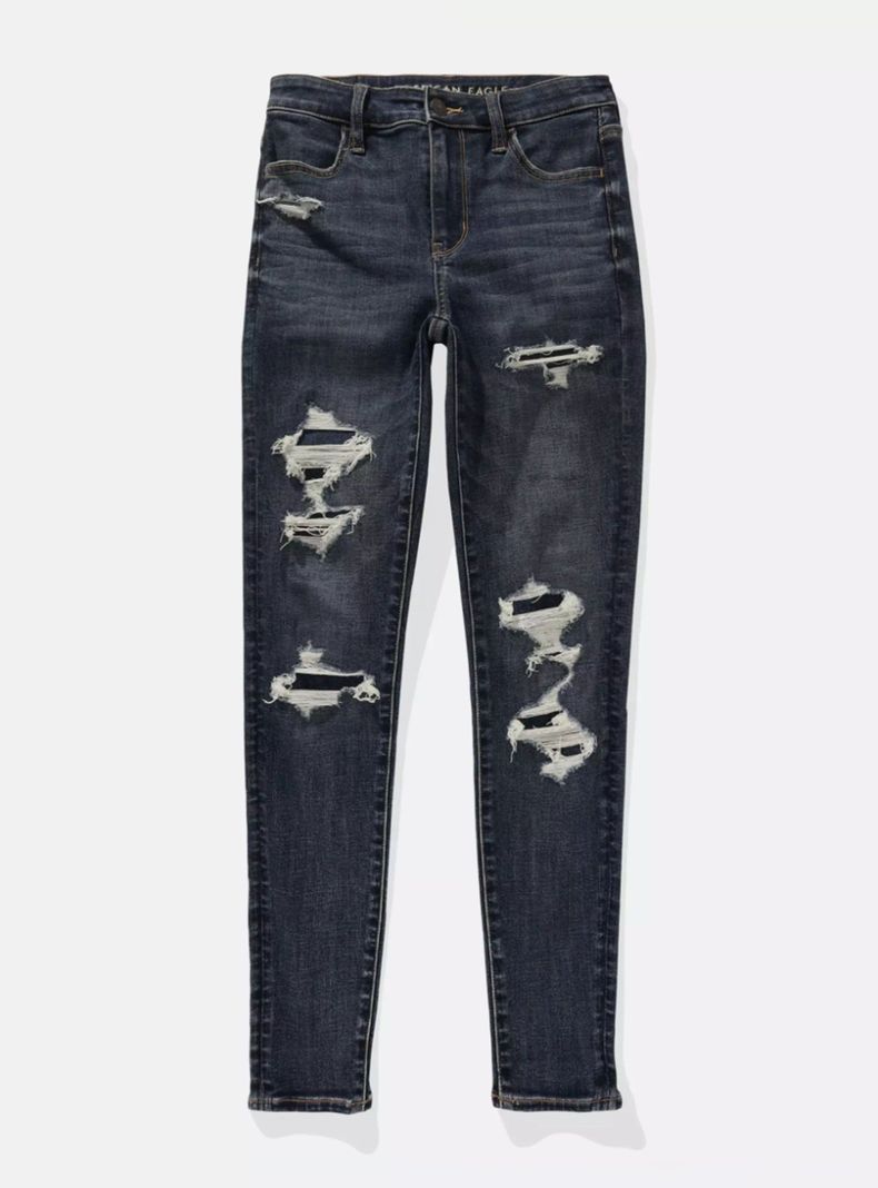 Jeans Ae Next Level Jegging Curvy Tiro Alto con Rasgados-3