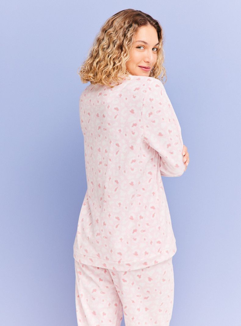 Pijama Efecto Melange Full Print-1