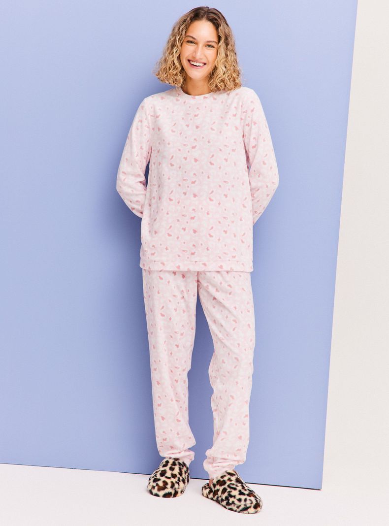 Pijama Efecto Melange Full Print-4