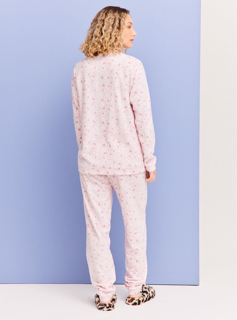 Pijama Efecto Melange Full Print-5