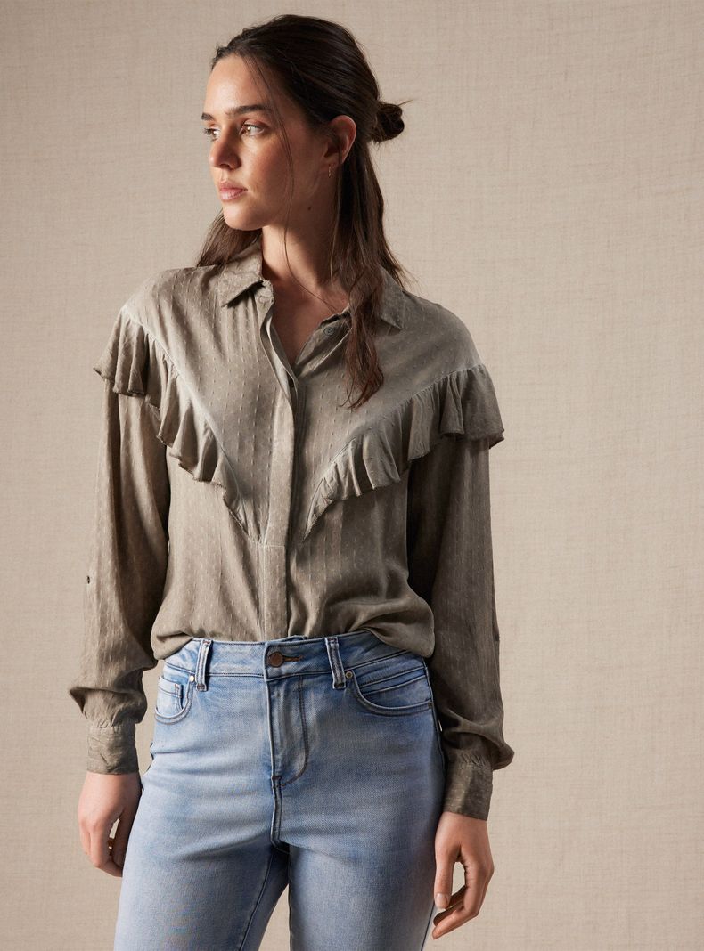Blusa Vuelo en Delantero y Mangas-0