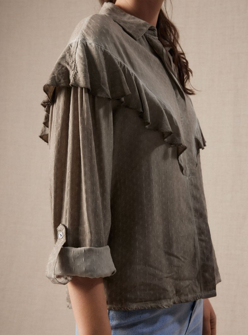 Blusa Vuelo en Delantero y Mangas-3