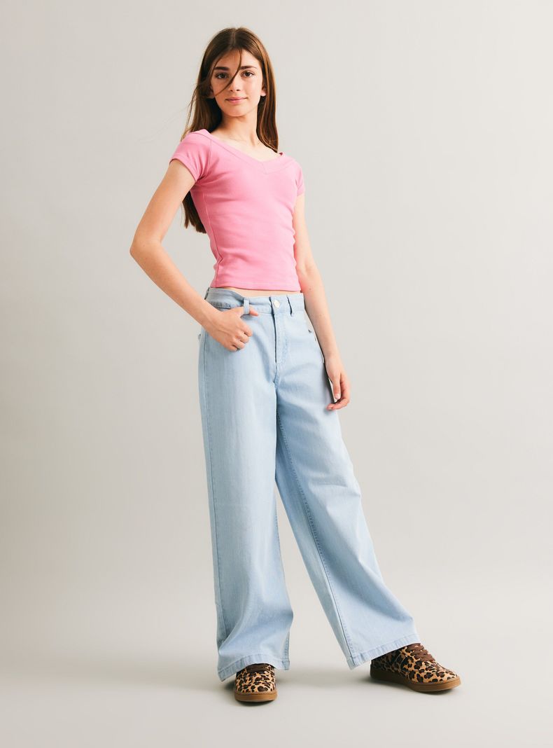 Jeans Wide Leg Azul-0
