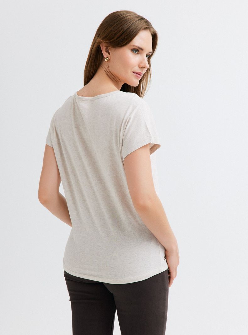 Polera Estampado Metalizado y Strass-1