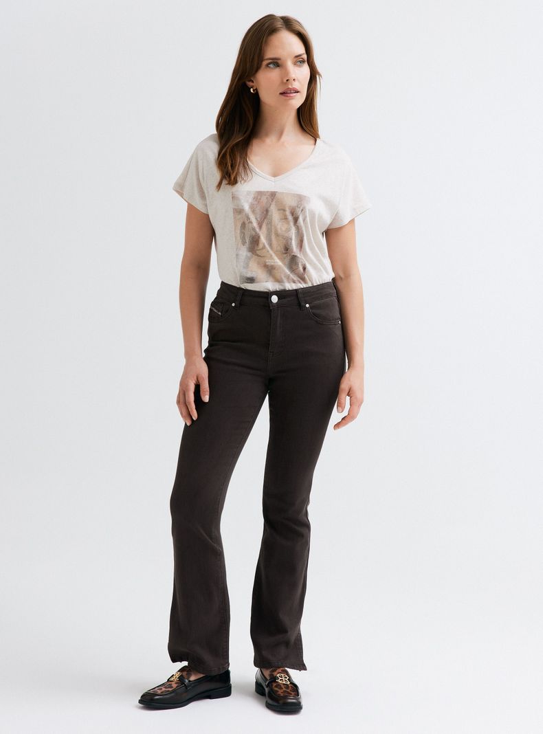 Polera Estampado Metalizado y Strass-4