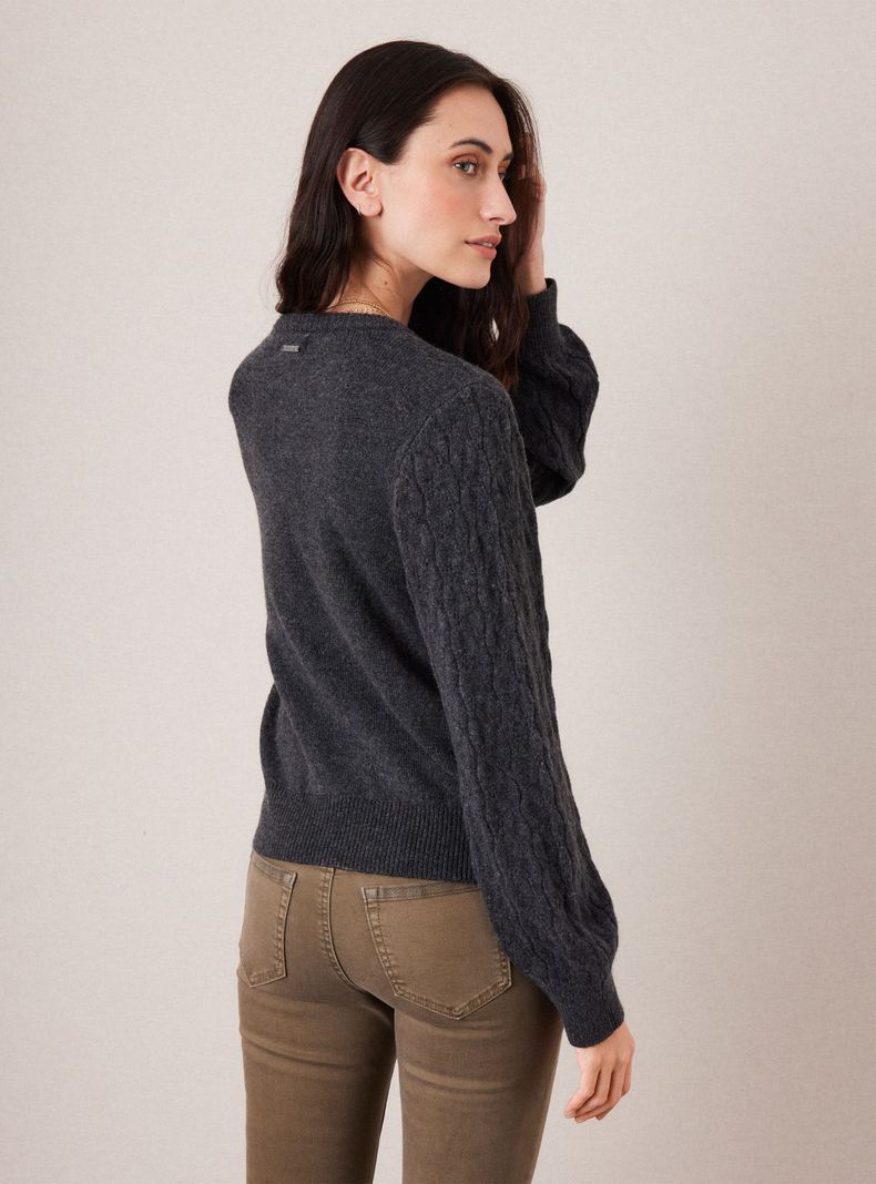 Sweater con Diseño Acanalado Frontal-1
