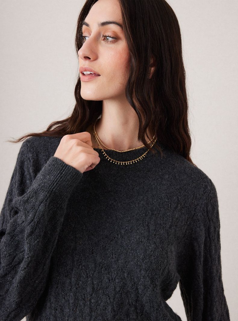 Sweater con Diseño Acanalado Frontal-2