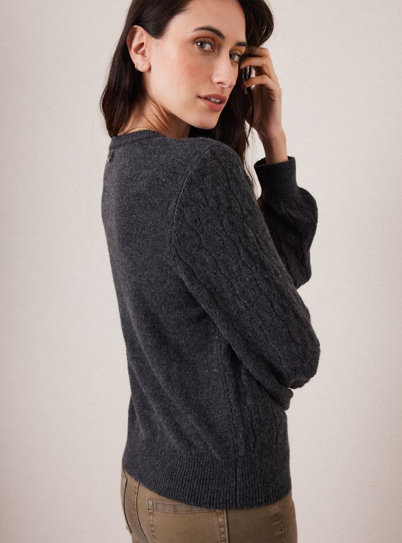 Sweater con Diseño Acanalado Frontal-3