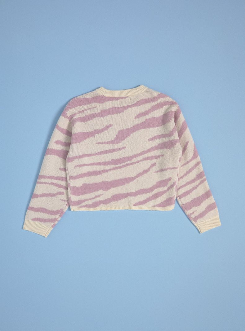 Sweater Cuello Redondo con Diseño Animal Print-3