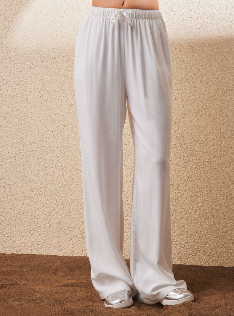 Pantalón Fluido Pretina Elasticada Relaxed Fit-0