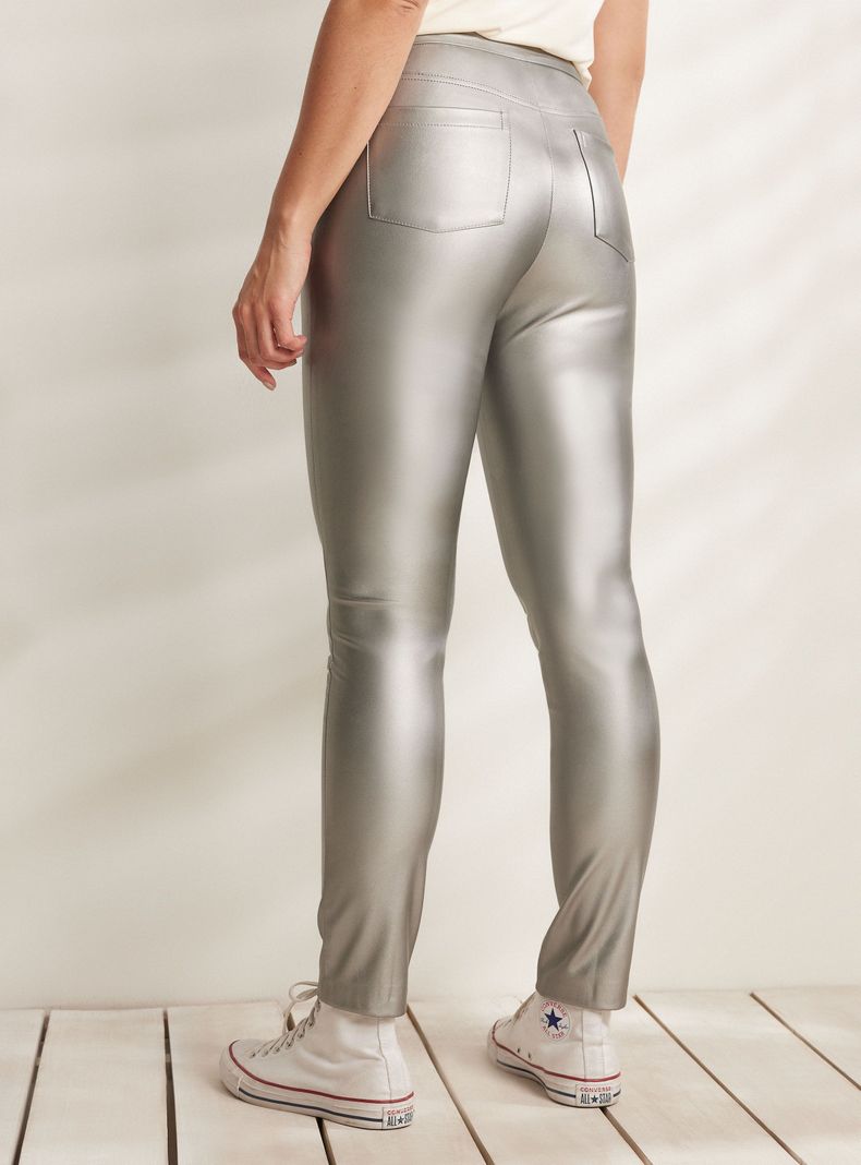Pantalón Eco Piel con Costura Frontal-1