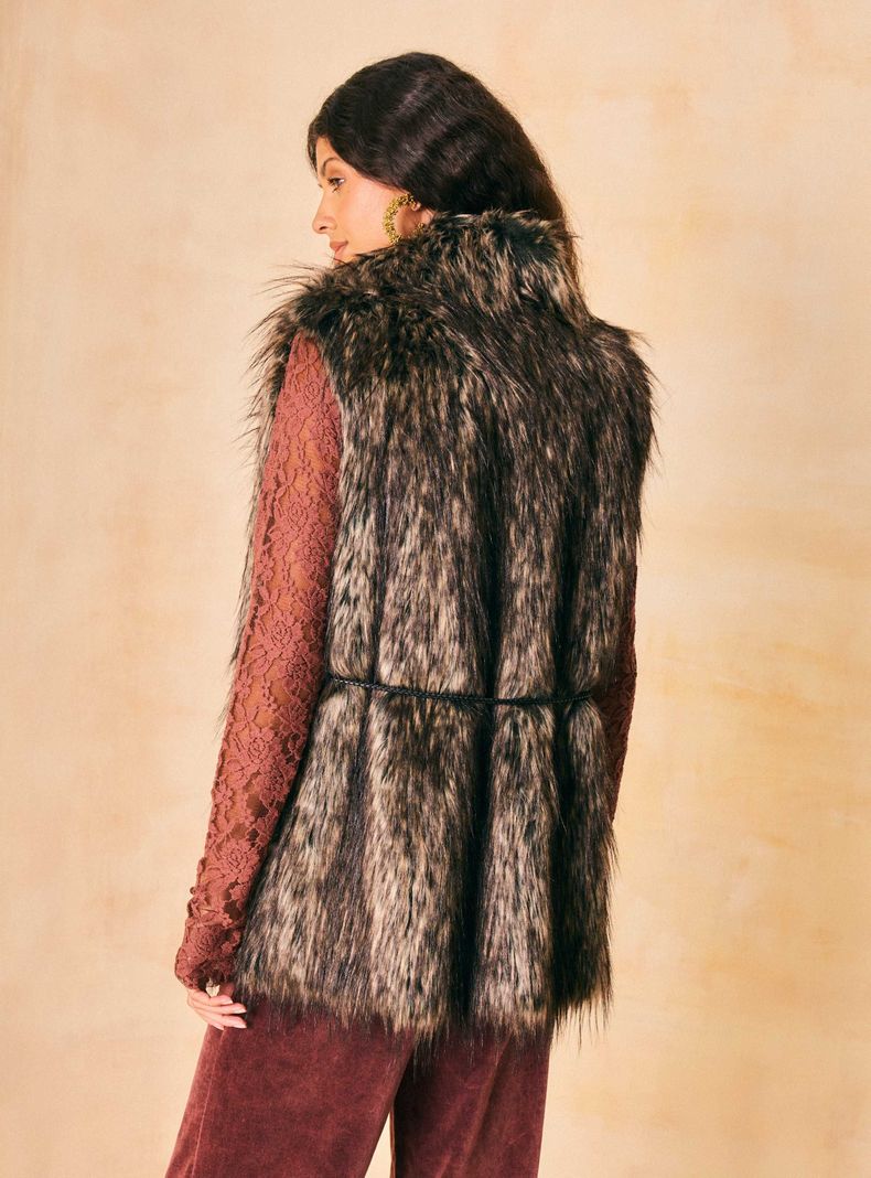 Chaqueta Efecto Piel con Lazo en Cintura-1