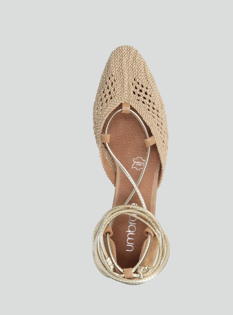 Zapato Casual Efecto Tejido Lace Up Mujer-3