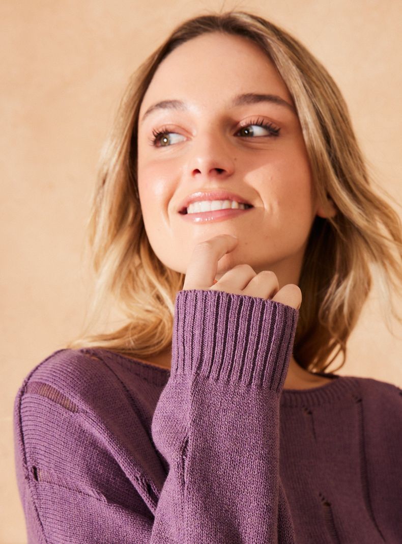 Sweater Punto Jersey más Calado-2