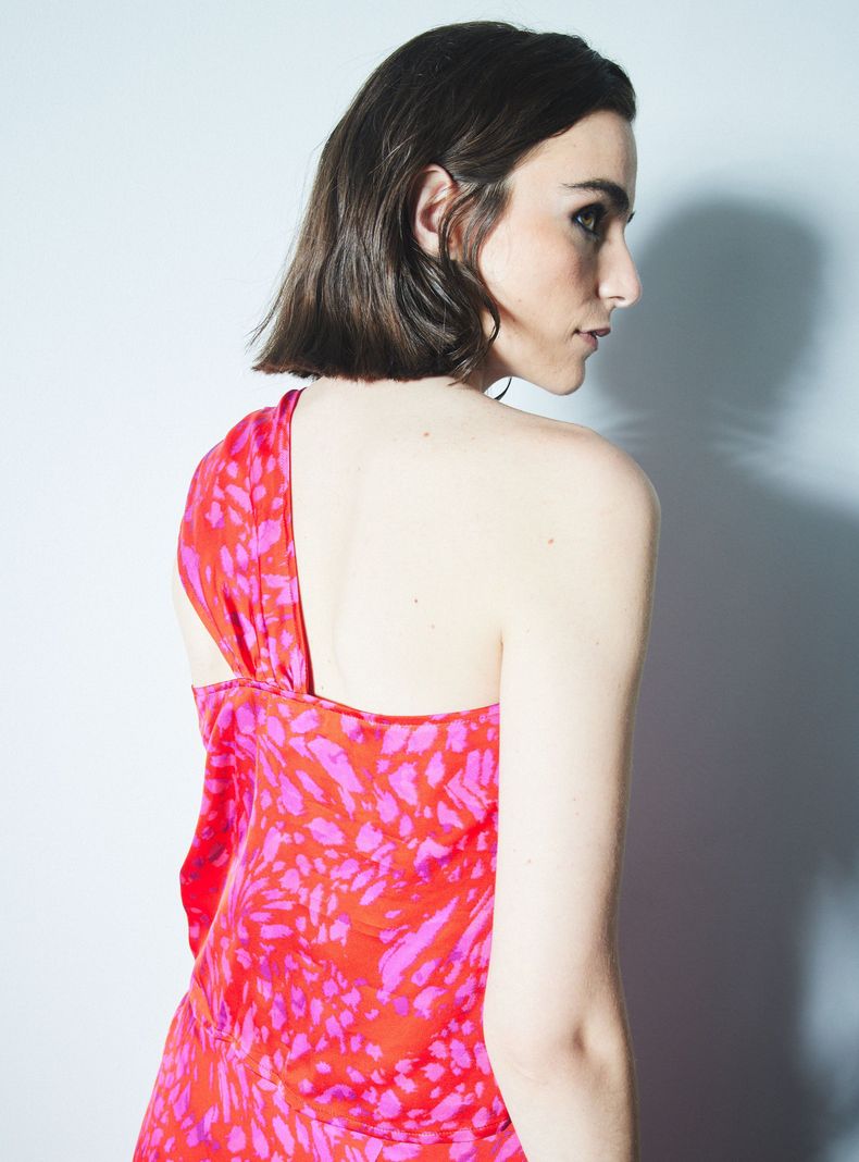 Blusa un Hombro Estampada-3