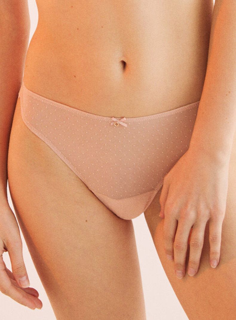 Calzón Clásico Encaje Tul Flocado Rosé-2