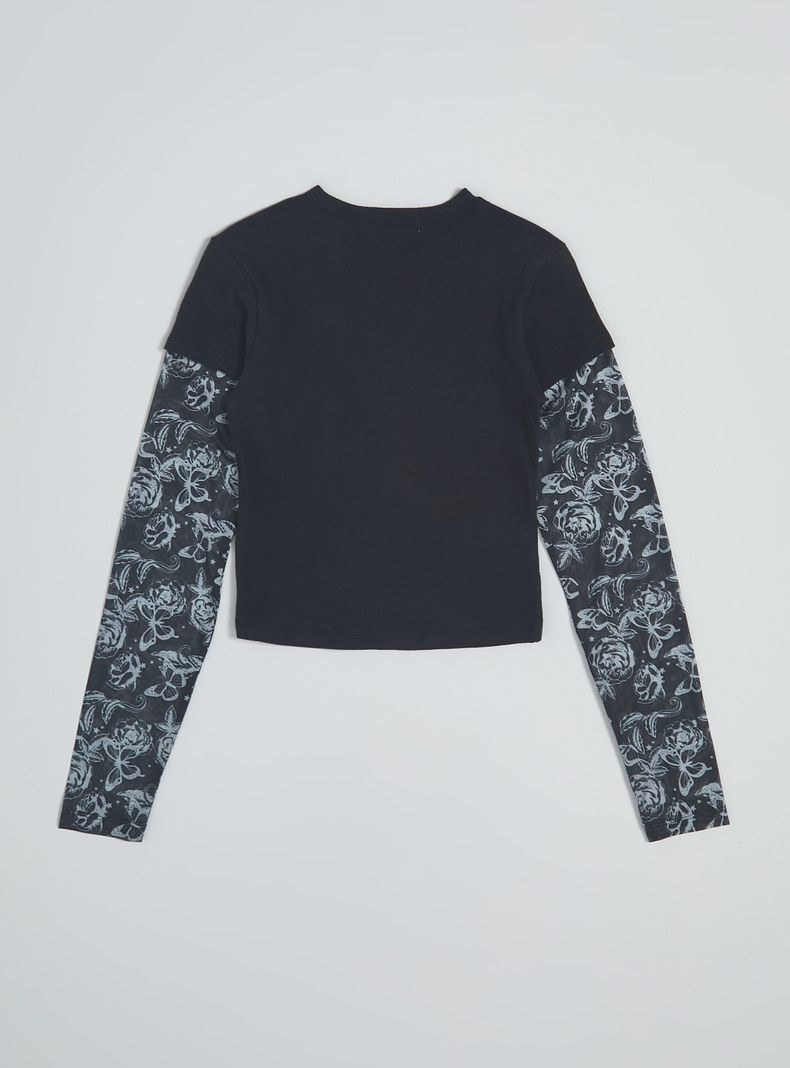 Polera con Mangas de Malla-3