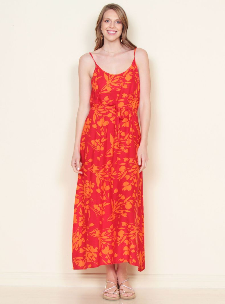 Vestido sin Manga Estampado-0