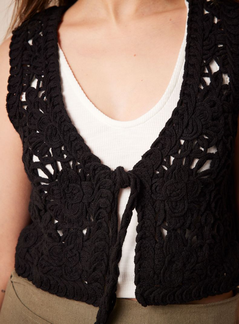 Chaqueta Tipo Bolero de Crochet-3