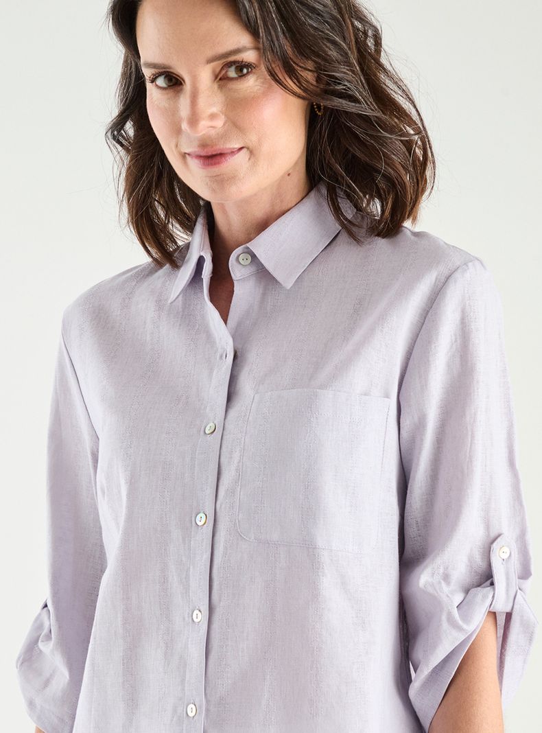 Blusa Lisa con Mangas y Botones-2
