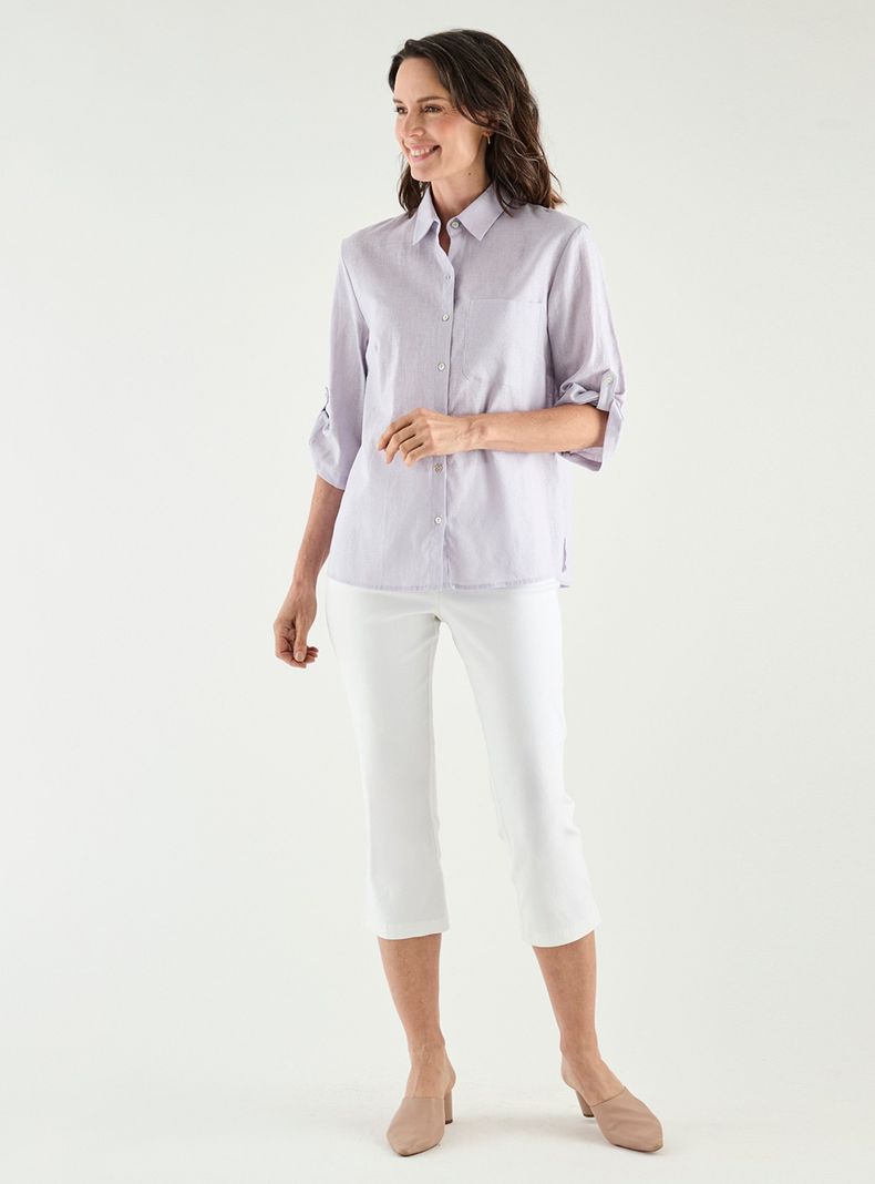Blusa Lisa con Mangas y Botones-3