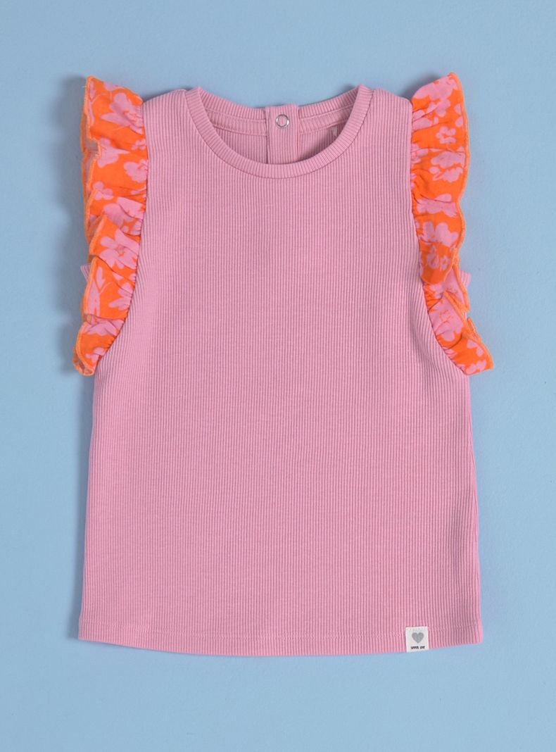 Polera con Vuelos Estampados en las Mangas-0