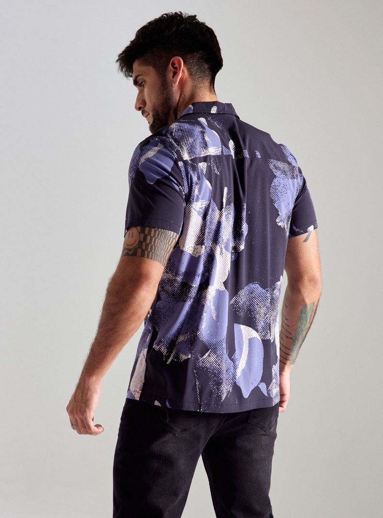 Camisa de Vestir Flores Abstractas-1