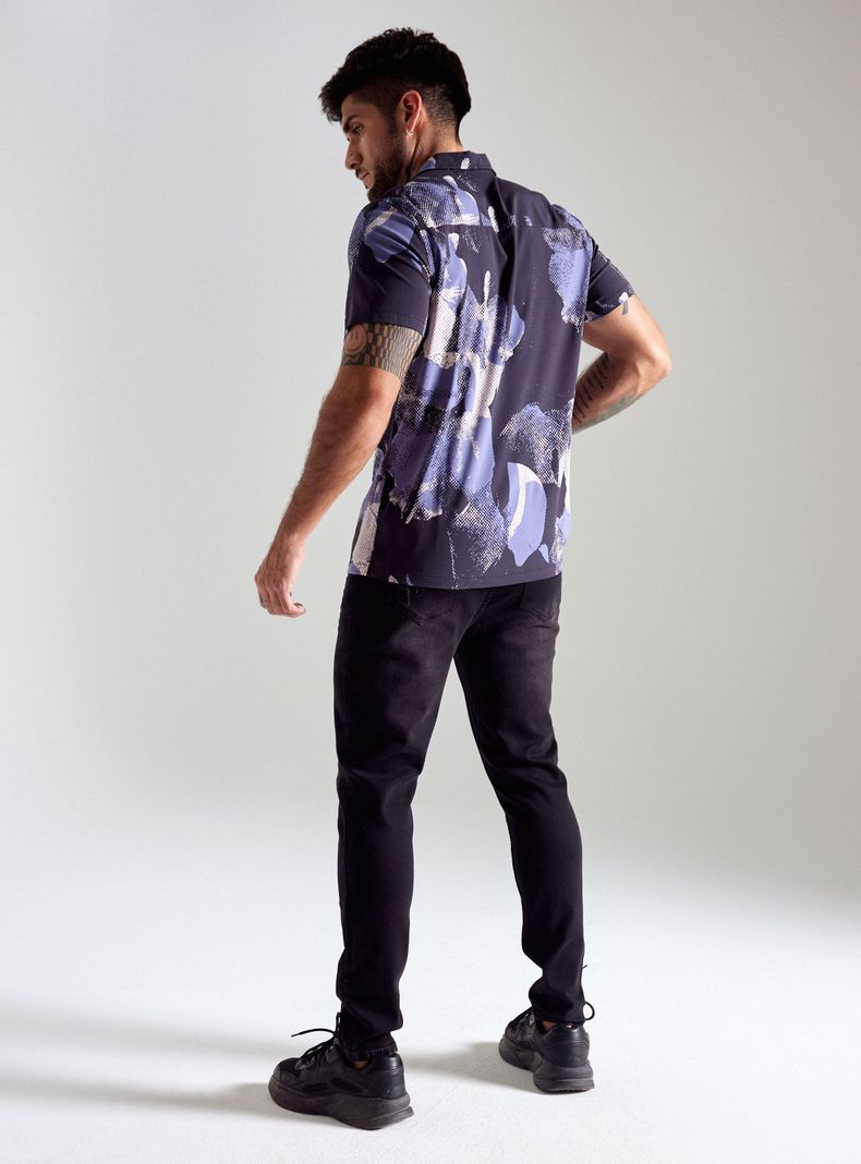Camisa de Vestir Flores Abstractas-5