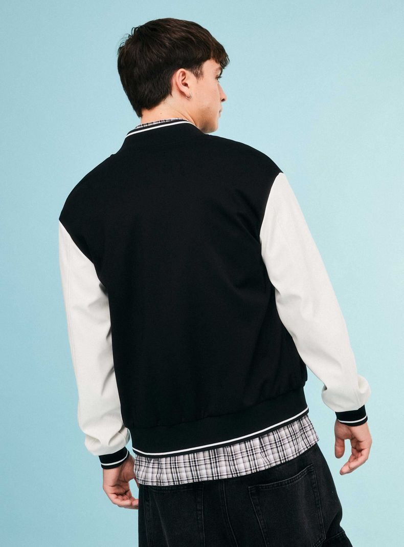 Chaqueta Bomber Bitono Relaxed Fit-1