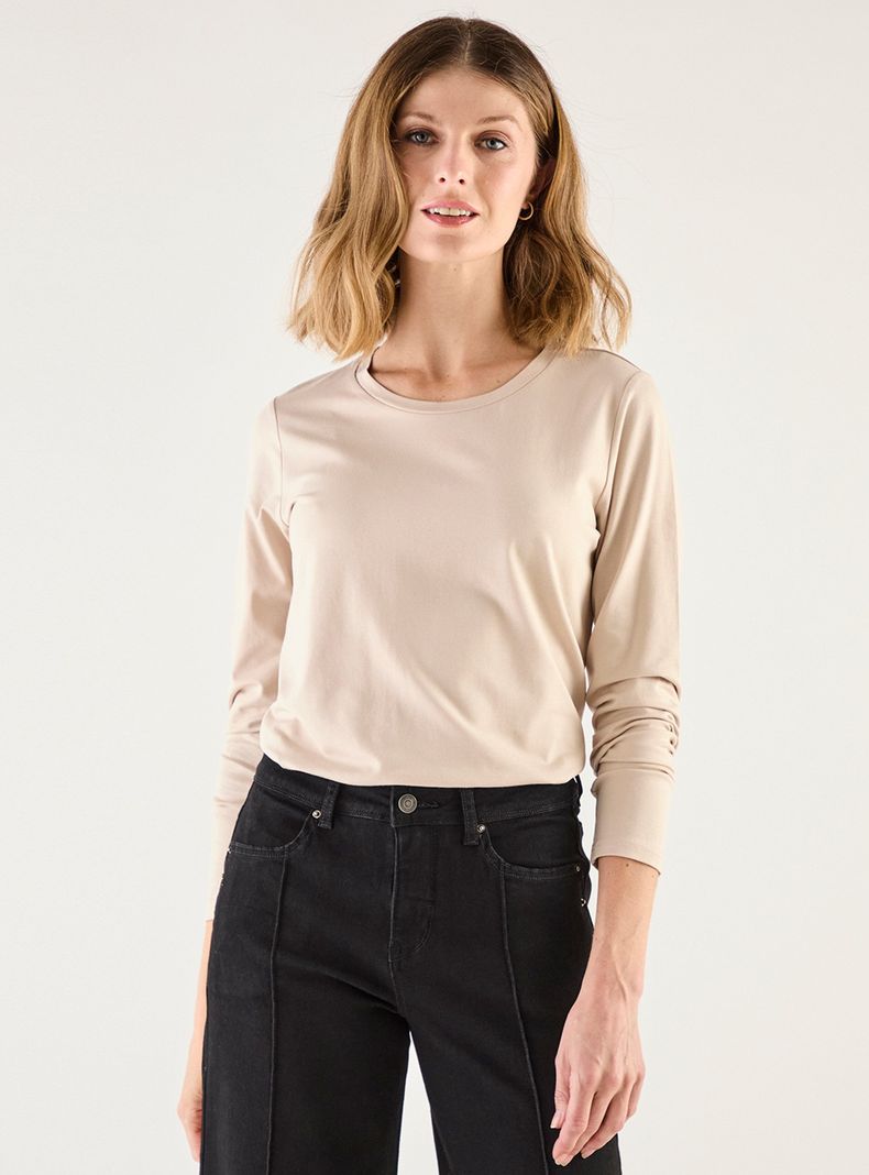 Polera Lisa Escote Cuello Redondo-0