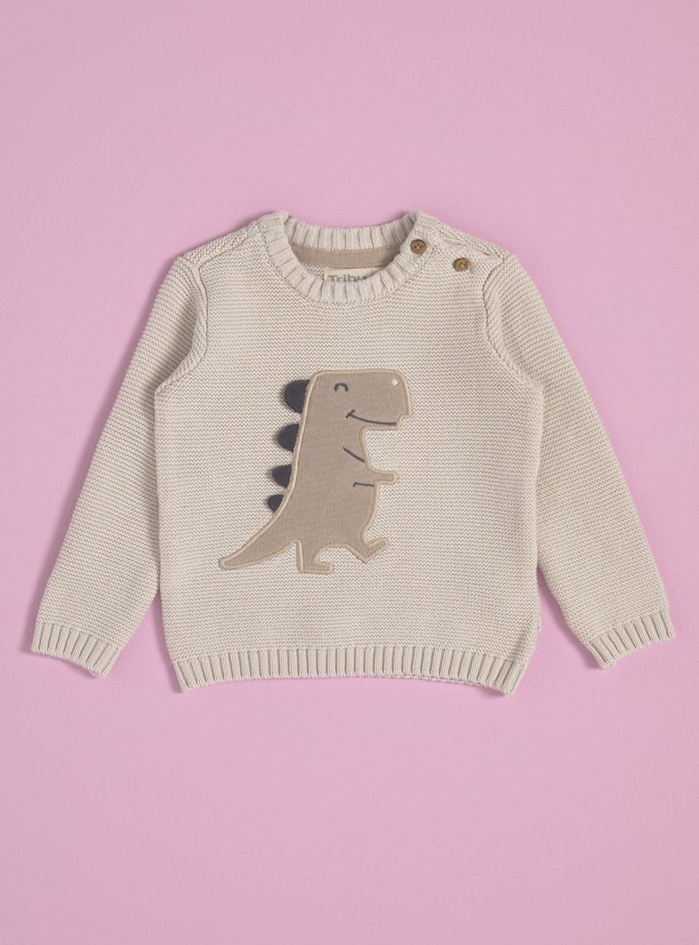 Sweater con Aplicación de Dinosaurio-0