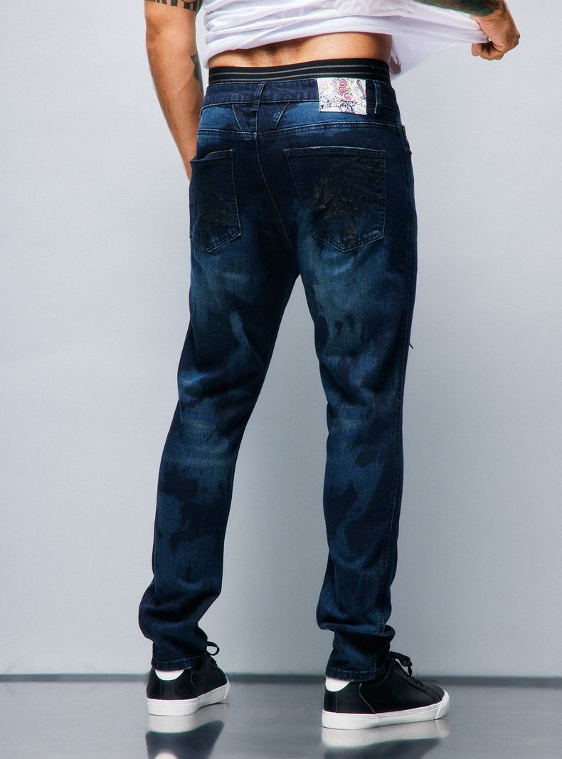 Jeans Ed Hardy Lavado. Manchado, Amarra De Cuero-1