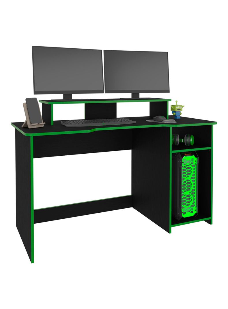 Escritorio Gamer Huni Wengue Canto Verde-4