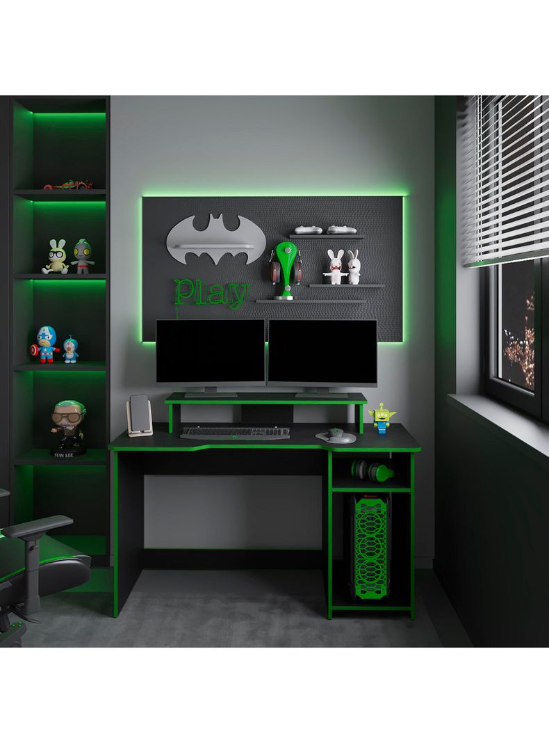 Escritorio Gamer Huni Wengue Canto Verde-5