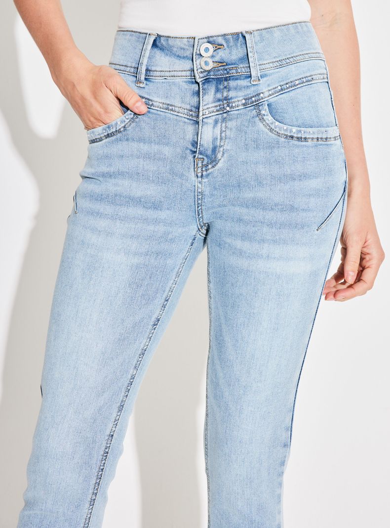 Jeans Push Up 2 Botones Rebeca con Tachas-2