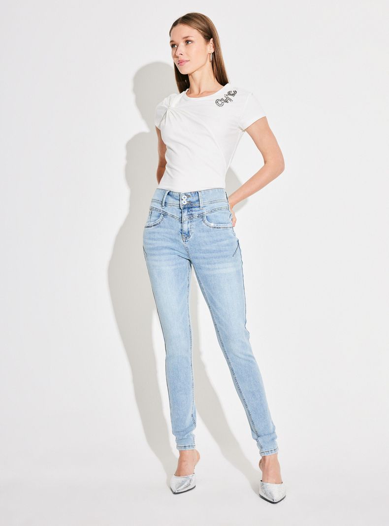 Jeans Push Up 2 Botones Rebeca con Tachas-4