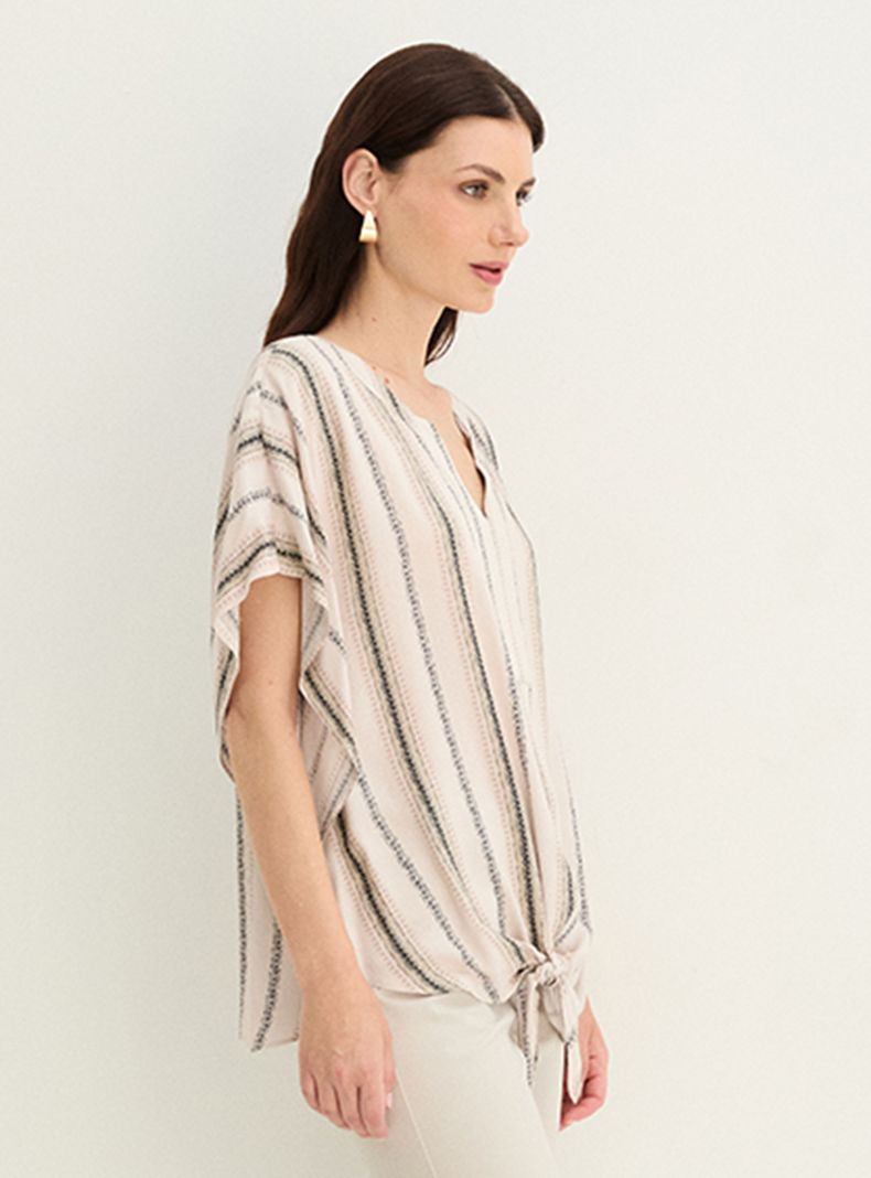 Blusa Fantasía Estampada con Amarra Frontal-2