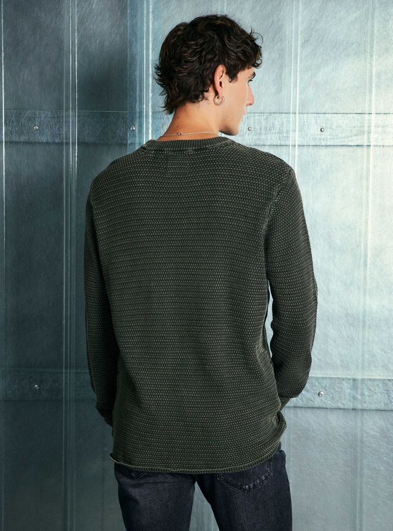 Sweater Punto Arroz Lavado-1