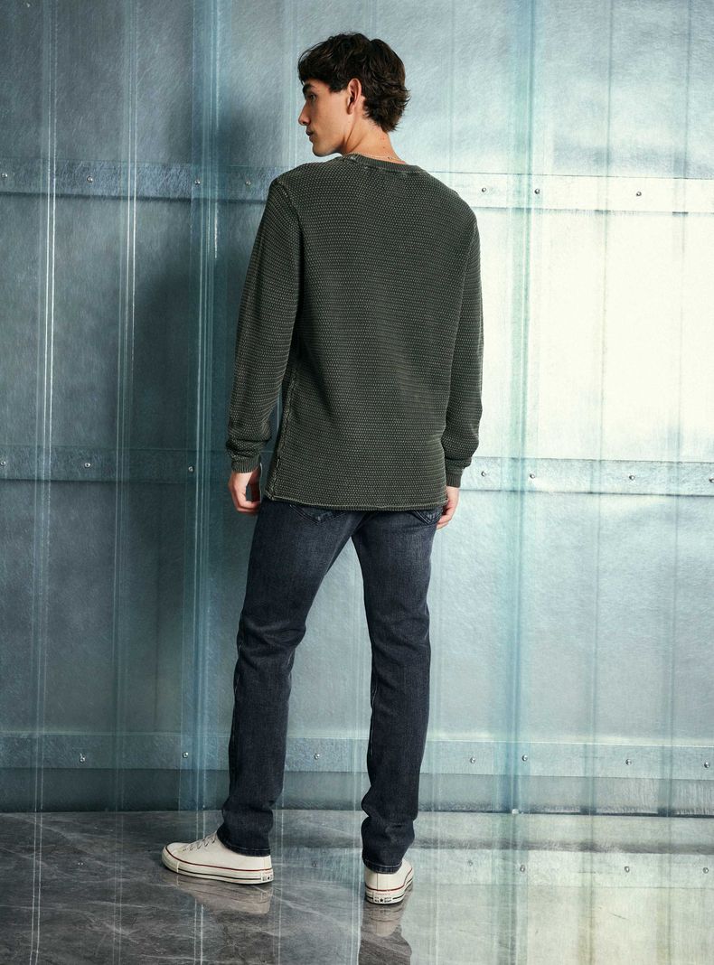 Sweater Punto Arroz Lavado-5