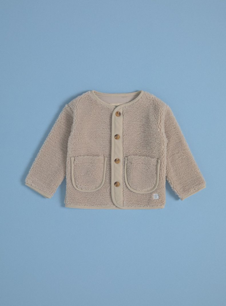 Chaqueta de Sherpa con Cotelé al Tono-1