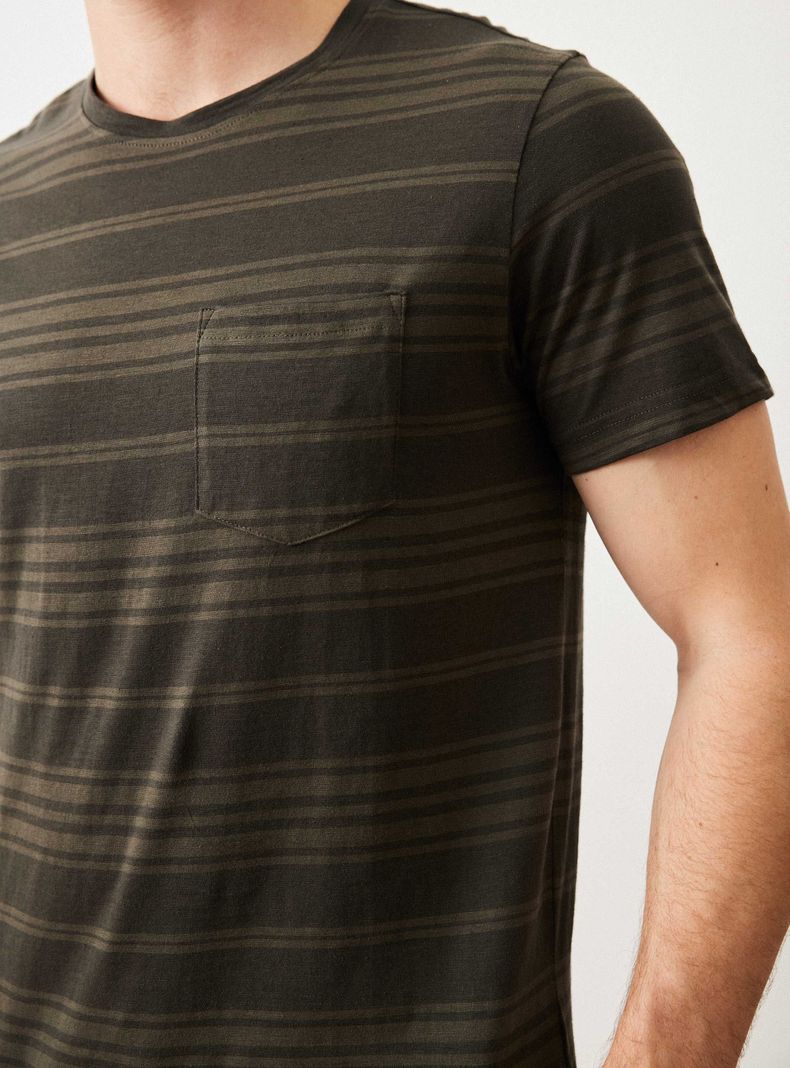 Polera Manga Corta Rayada Slub-3