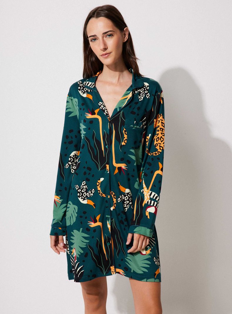 Camisa de Dormir Camisero Full Print Peach-0