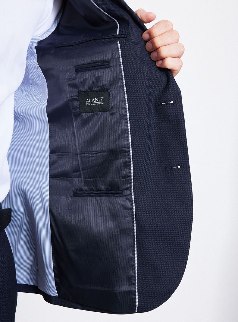 Traje Recto Texturado Slim Fit Vuelta De Cruzado-3